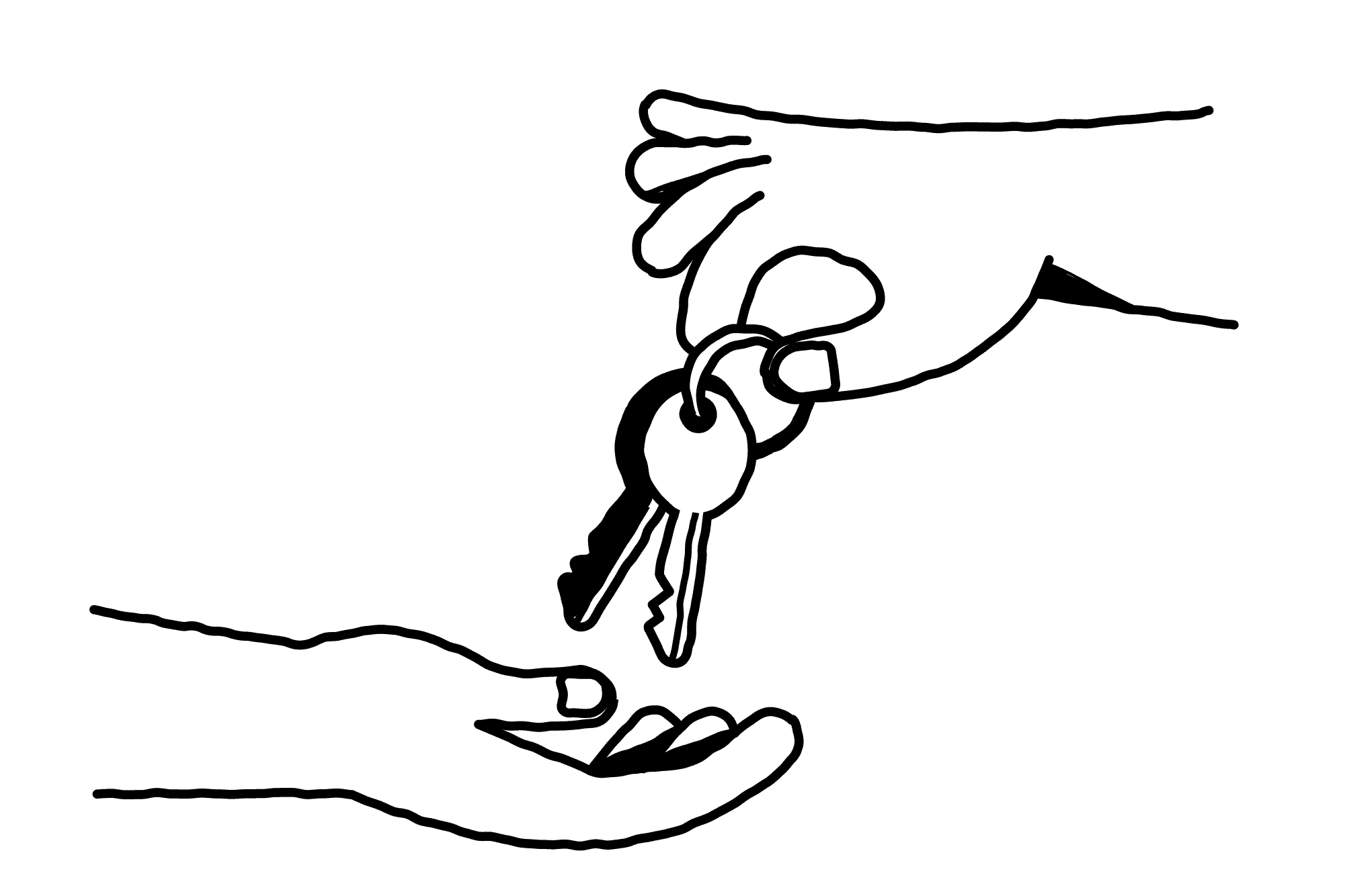 moving compared conveyancing keys on hand illustration